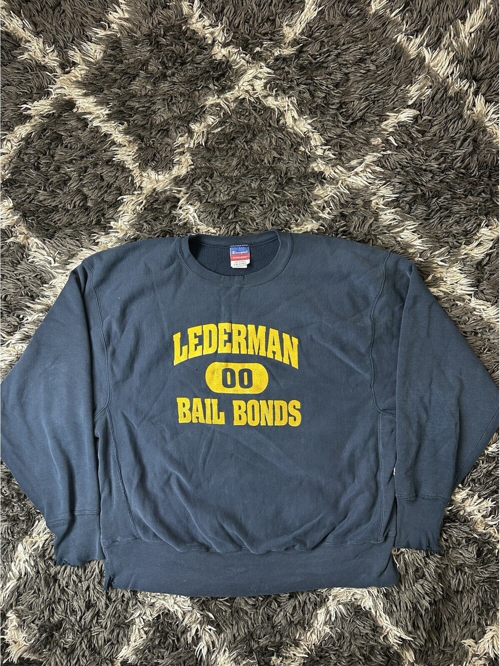 Vintage 90s Champion Reverse Weave Sweatshirt Lederman Bail Bonds Mens XL Mexico